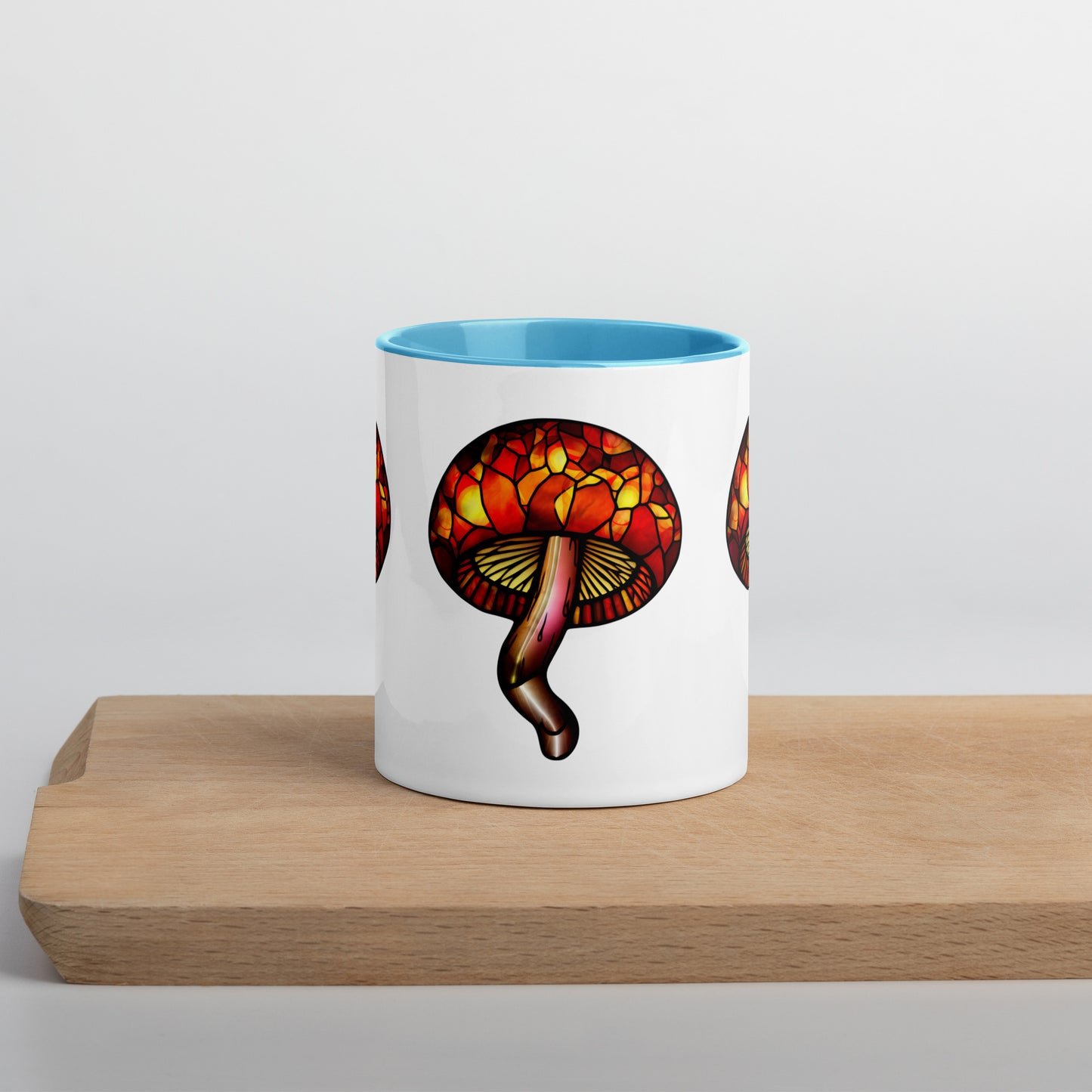 Stained-Glass Mushroom Mug with Color Inside | Mugs with Vibrant Rim