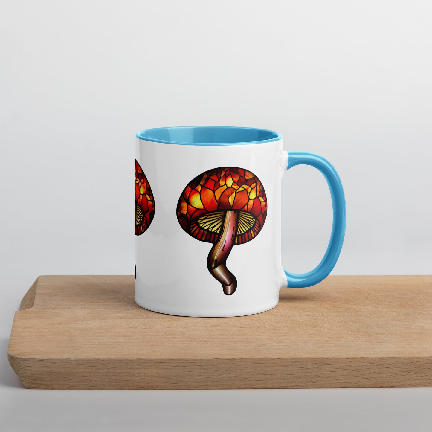 Stained-Glass Mushroom Mug with Color Inside | Mugs with Vibrant Rim