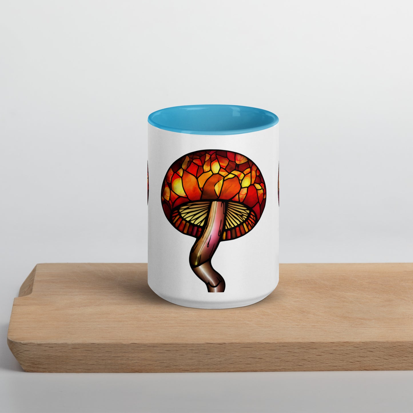 Stained-Glass Mushroom Mug with Color Inside | Mugs with Vibrant Rim