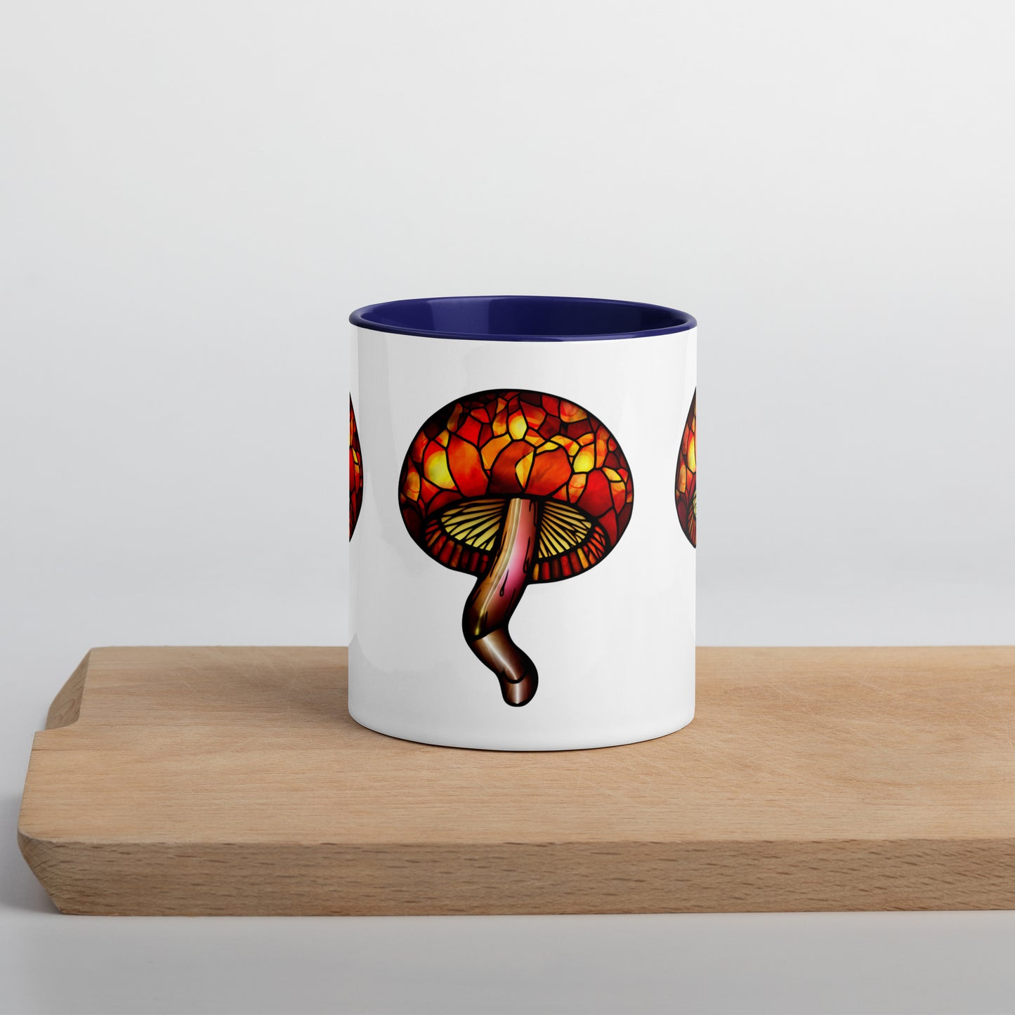 Stained-Glass Mushroom Mug with Color Inside | Mugs with Vibrant Rim