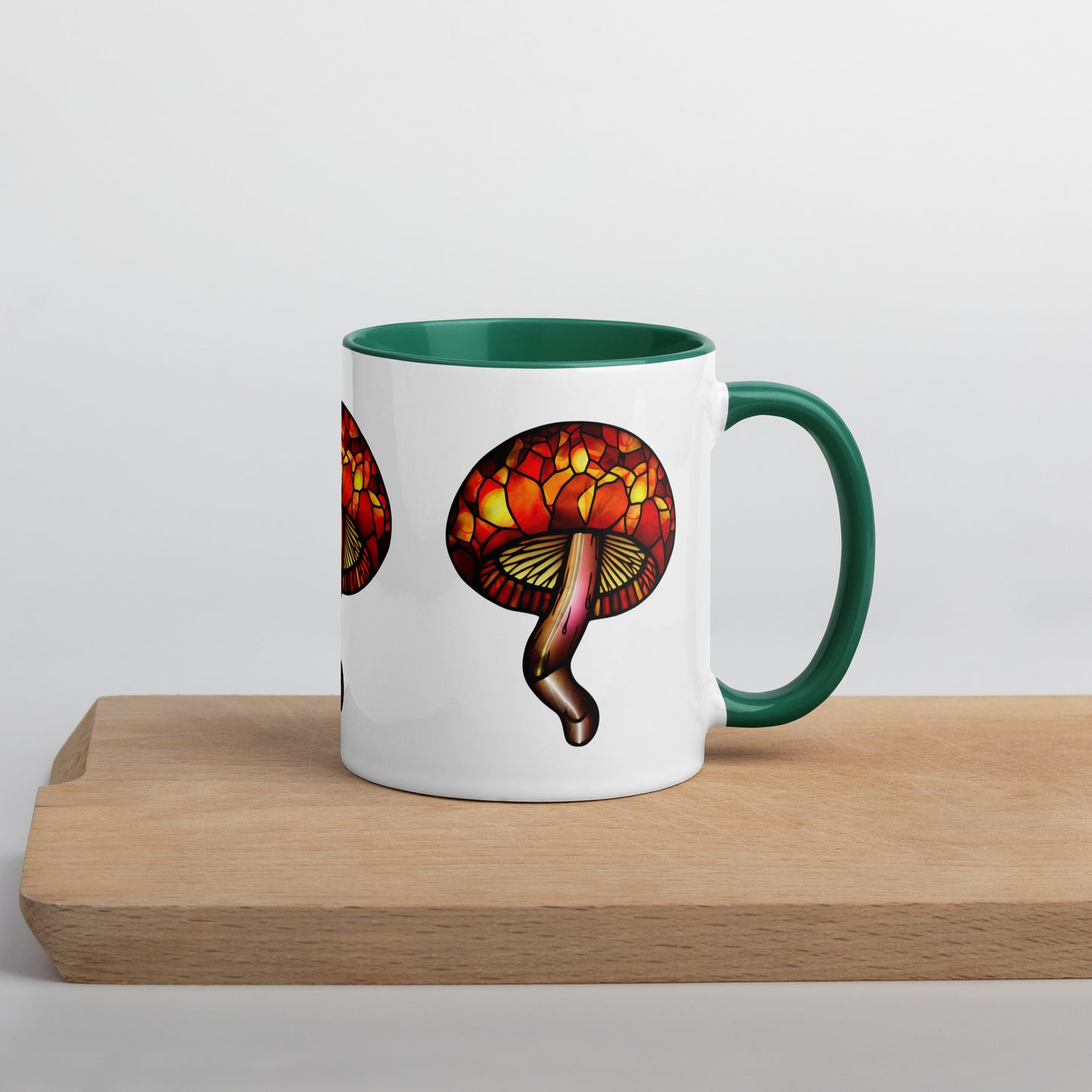 Stained-Glass Mushroom Mug with Color Inside | Mugs with Vibrant Rim