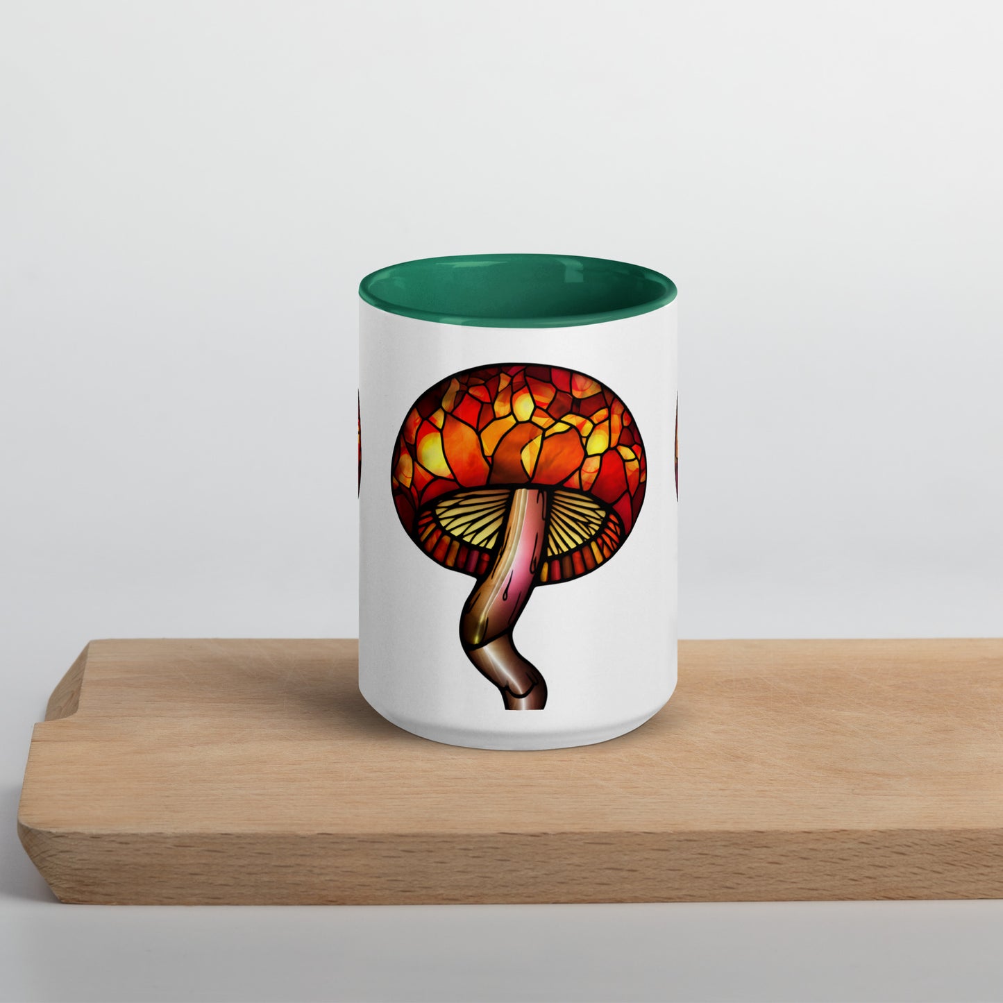 Stained-Glass Mushroom Mug with Color Inside | Mugs with Vibrant Rim