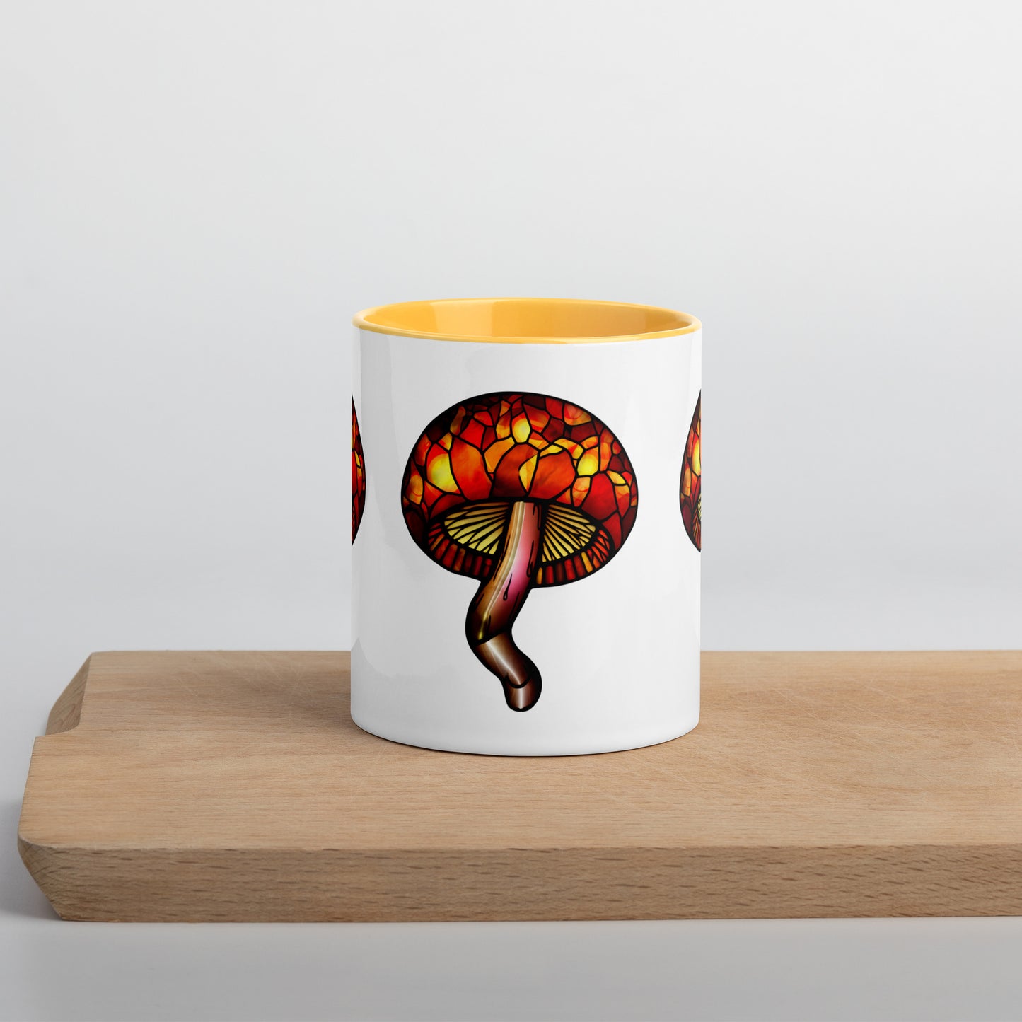 Stained-Glass Mushroom Mug with Color Inside | Mugs with Vibrant Rim