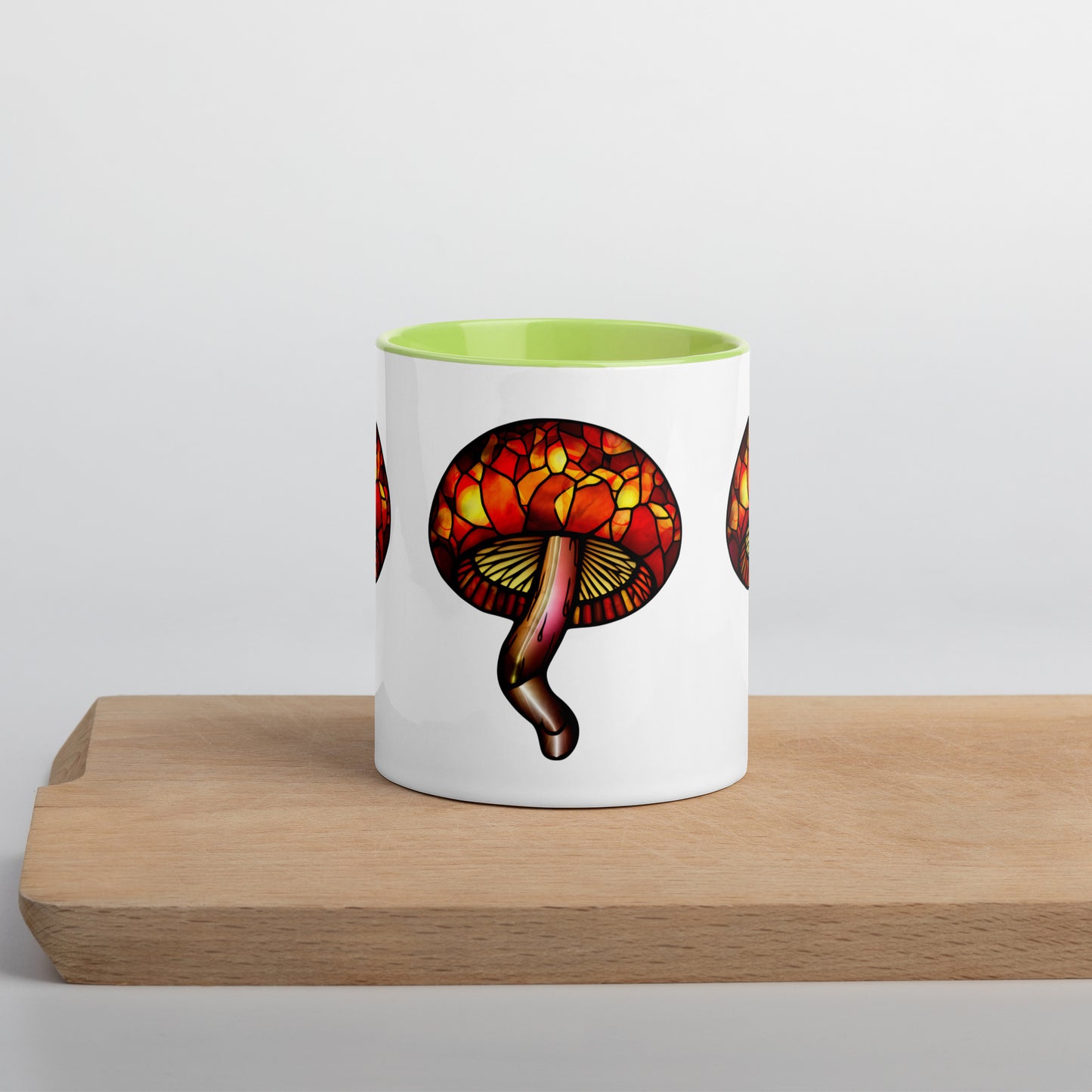 Stained-Glass Mushroom Mug with Color Inside | Mugs with Vibrant Rim