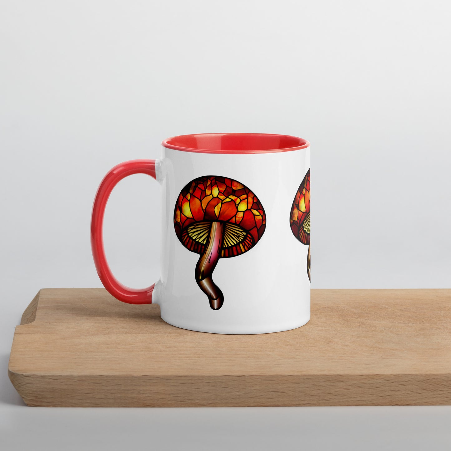 Stained-Glass Mushroom Mug with Color Inside | Mugs with Vibrant Rim