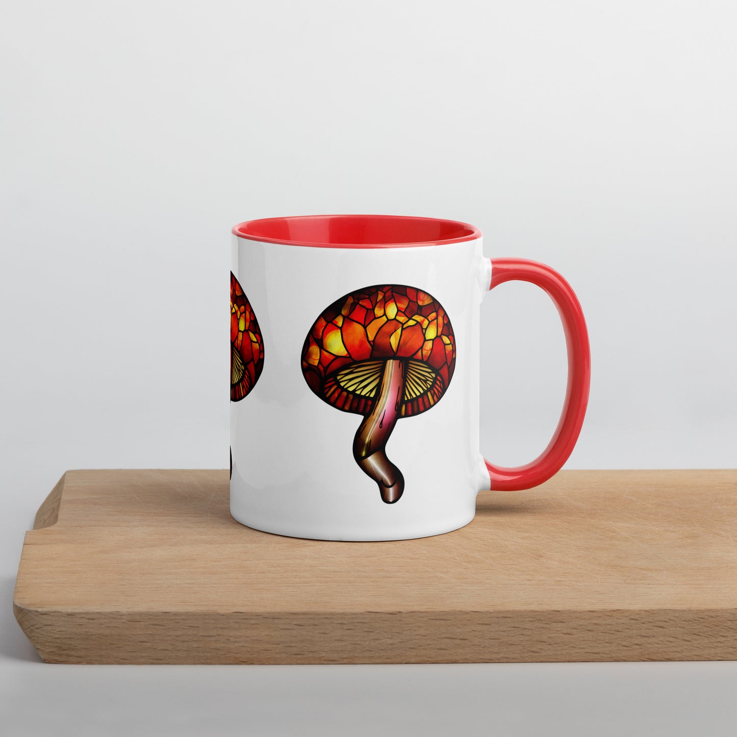 Stained-Glass Mushroom Mug with Color Inside | Mugs with Vibrant Rim